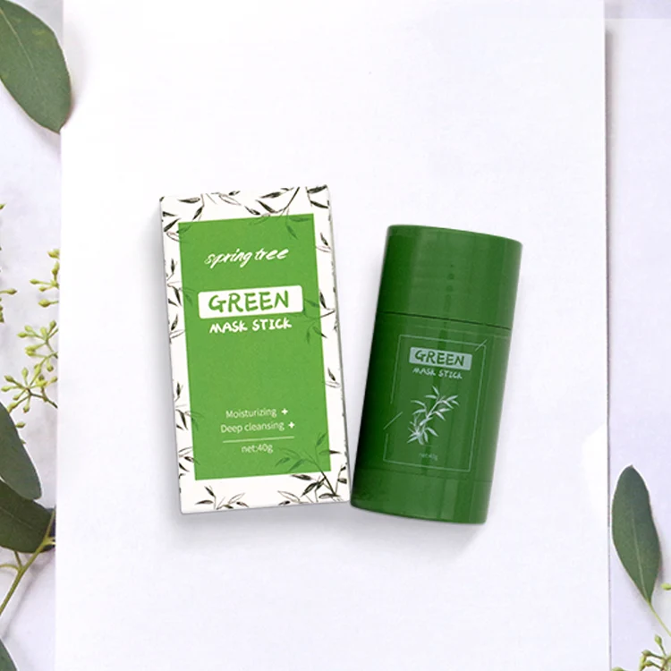 

In stock oil control green tea purifying clay stick mask moisturize and clean green tea stick mask for face moisturizes deep