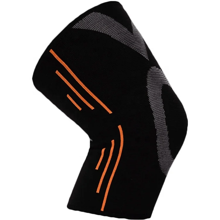 

knitting nylon elastic knee sleeve with five colours, Black