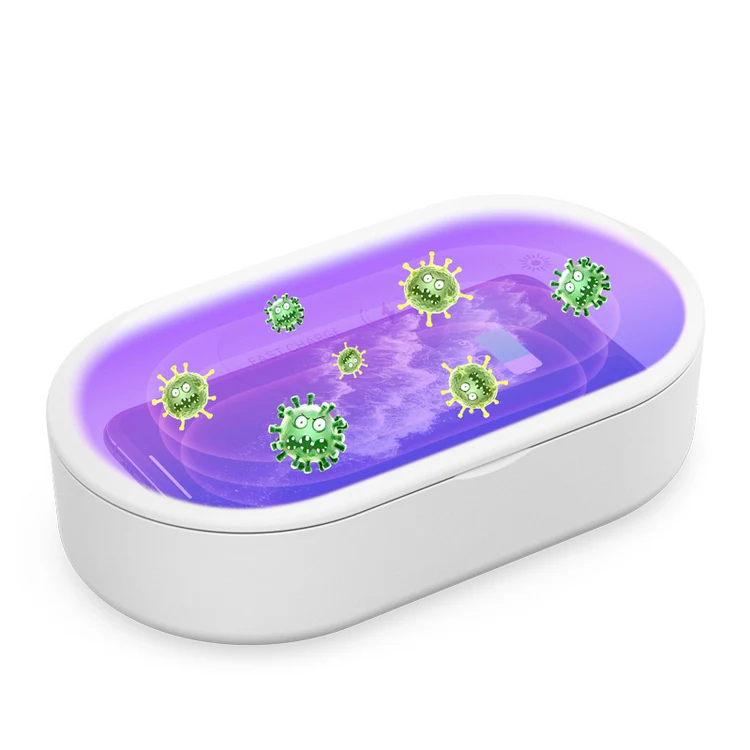 

wireless Charger Disinfection Box 2 in 1 UV Phone Sanitizer Box with Wireless Charging Sterilizer Box