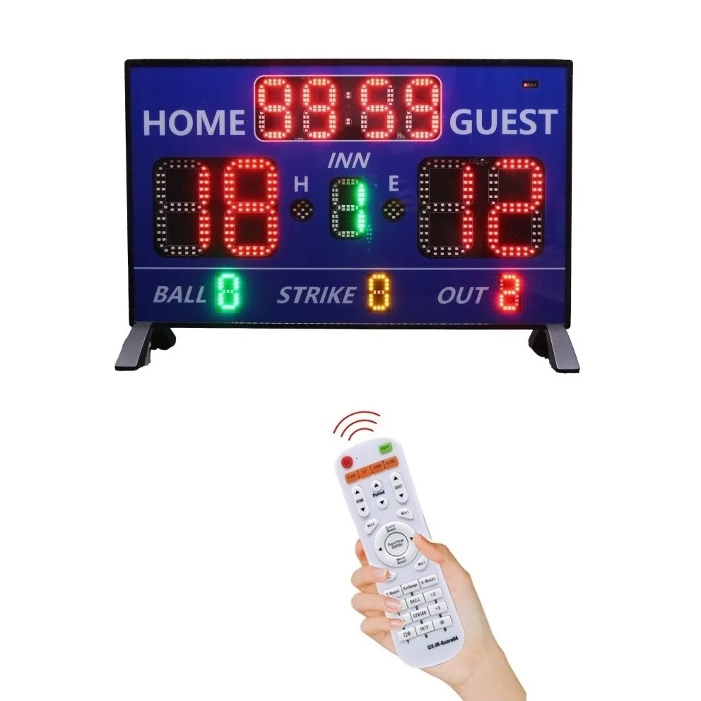 GANXIN Electronic 12 Digit LED Display Professional Digital Baseball Scoreboard With Remote Innings Time Display for Softball