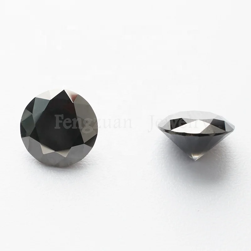 

6.5mm Black Round Cut Moissanite Black Moissanite Diamond Price Per Carat Factory Synthetic Moissanite