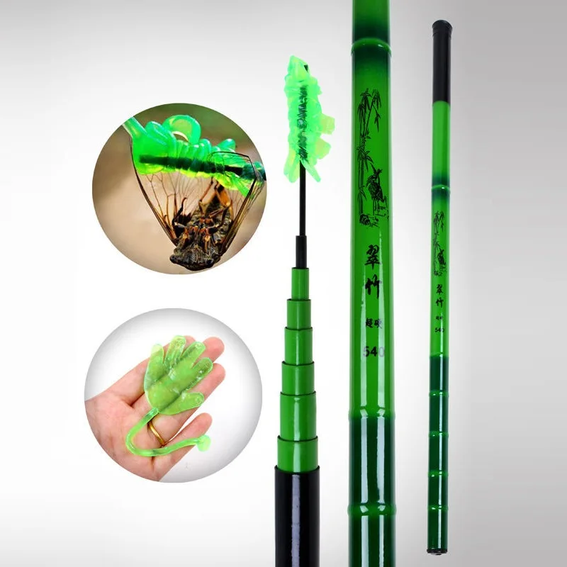 

new arrival special easy catch cicada tool boy toys Cicada catching artifact Multi size green hand stick improved cicada catcher