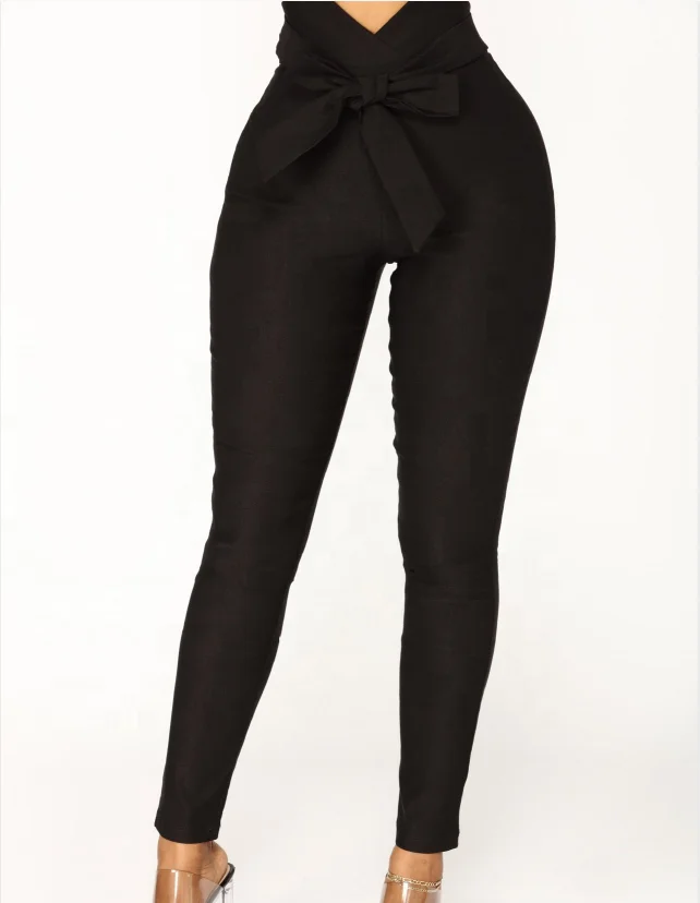 

B50925A Hot selling women classic bandage fashion pants