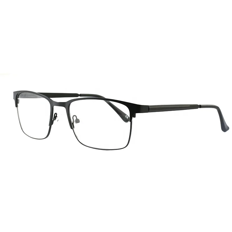 

Newest Fashionable Custom Vintage Half Rim Luxury Square Unisex Metal Anti Blue Ray Glasses For Men