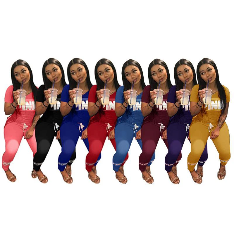 

New Arrival S-XXL 2 Piece PInk Women Jogging Suit