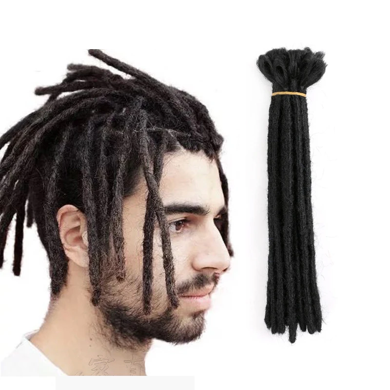 

Best Quality Afro Kinky Natural Human Hair Men Dreadlocks Extension Wigs For Men