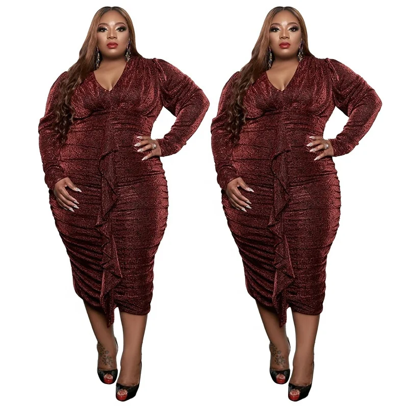 

Winter Fall Fahsion Cheap Red Elegant Casual Sexy Evening Women Clothing Plus Size Long Dress