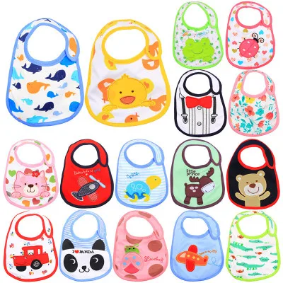 

Factory customised cartoon square embroidered waterproof washable baby bib plain burp saliva towel for infant feeding food, 125 patterns in-stock, also customized accepted