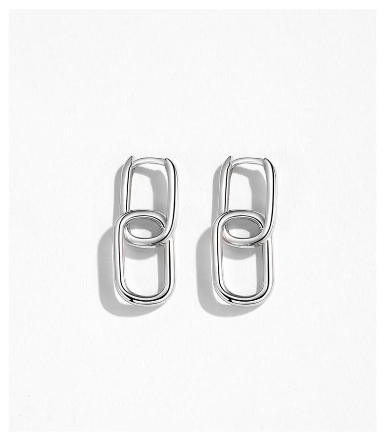 Factory  Directly Wholesale 925 Sterling Silver Simple Fashion Double Ring Hoop Earrings for Women Jewelry 2023