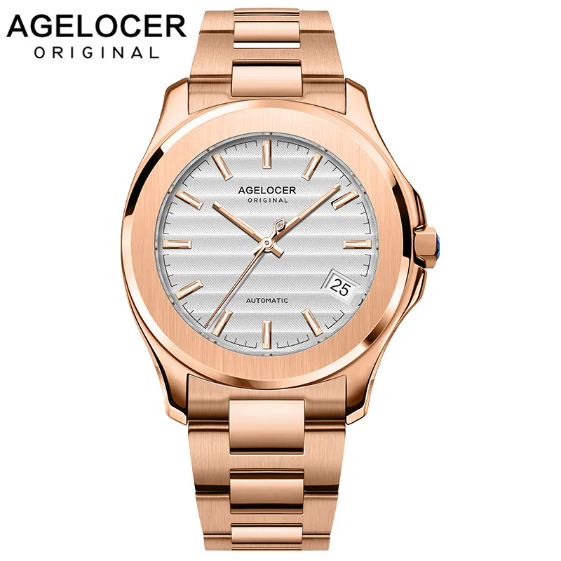 

AGELOCER Gold Watch 316L Steel Men Watches Swiss Top Brand Luxury Relogio Male Clock Men Watch Montre Homme Mechanical Watch