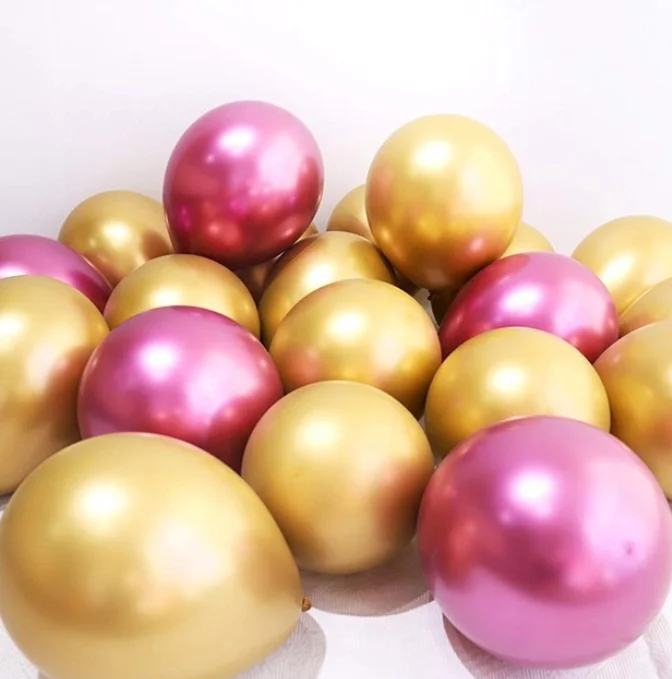 

Free Shipping  silver gold Metallic Latex Balloons Shiny Chrome balloon Wedding Party Supplies, Colorful