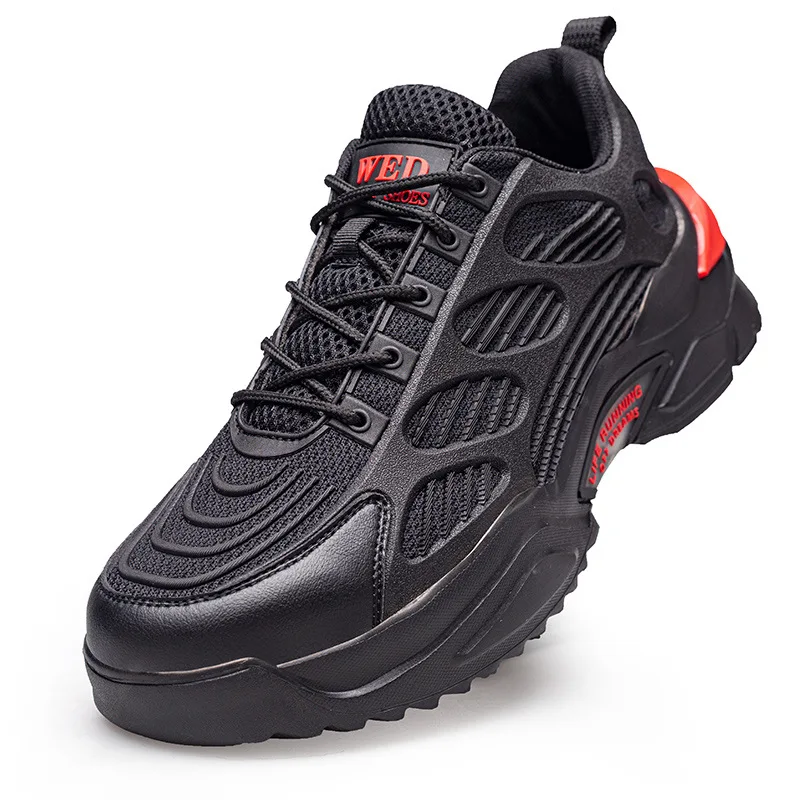 

Resistant Lightweight Ladies Safety Sneakers Comfortable Safety Toe Work Shoes Breathable Work Shoe Women Steel Toe Shoes, Black