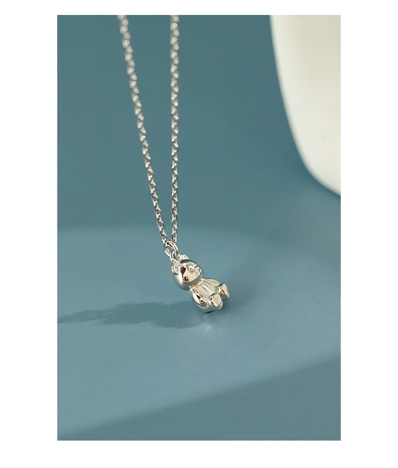 

Cute Fashion Bear Necklace High Quality S925 Sterling Silver Necklace