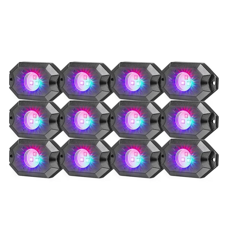 

4 6 8 12 Pods Multi-color Optional App Control Automotive LED Offroad New Rock Lights