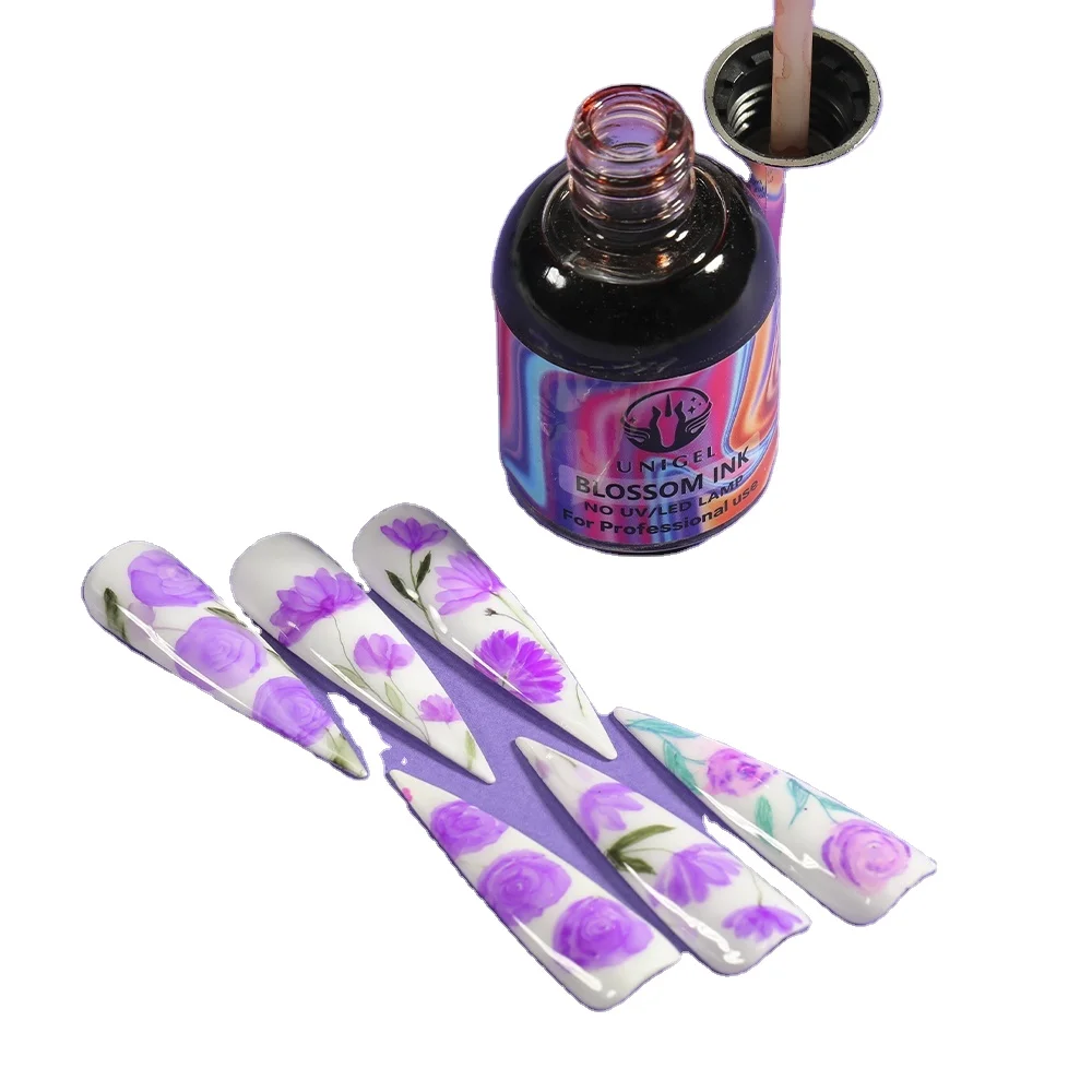 

Unigel Wholesale Beautiful Nails Blooming Ink Nail Liquid Hot-Sale Products Nail Beauty March Expo 2021