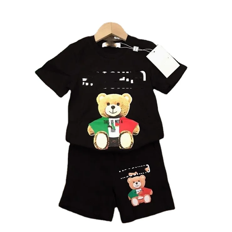 

Wholesale Boys short sleeve cotton one-neck t-shirt+ pants of clothes sets.boutique clothing set 2021year spriing& sumer style