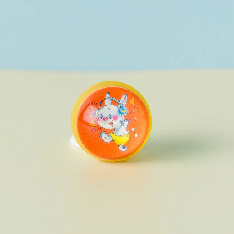 
Children toys rabbit pattern eco friendly rubber bouncy balls with paper card inside 