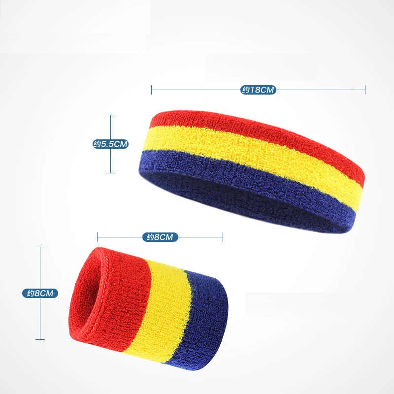 Sweatband Headband Custom Embroidery Pattern Cotton Sport Terry Cloth