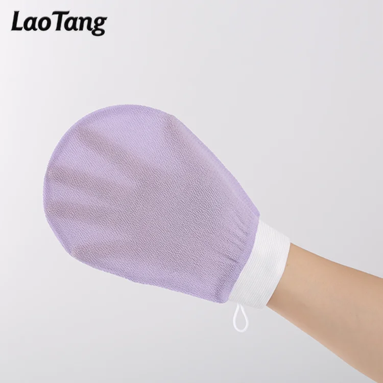 

RTS Fast Delivery High Quality Hot Sale Purple Color Body Skin Peeling Mitts Body Exfoliating Gloves Hammam Mitts, Colorful