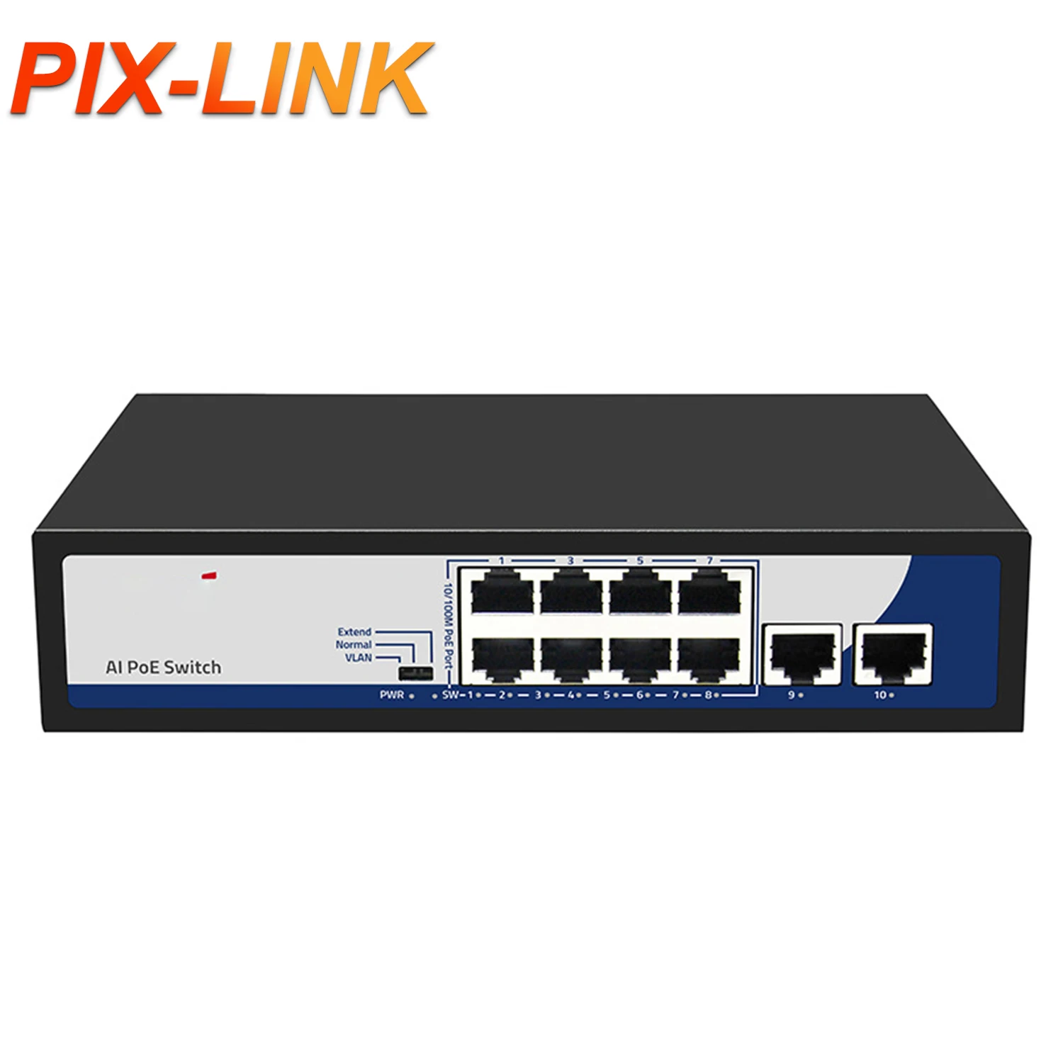 

PoE Ethernet Switch 10 Ports 10 100M 96W PoE Network Switch With 2 Ports Uplink for CCTV IP Camera