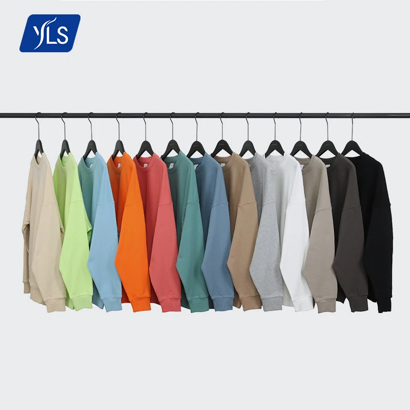 

YLS 2021 New Autumn Casual Streetwear Solid Color Warm Oversize Hooded Sweatshirts Basic Crew Neck Sweatshirt Pullover