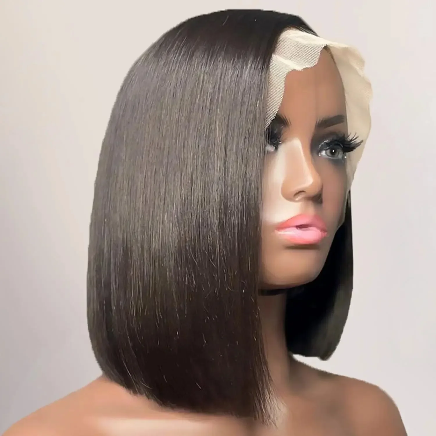 250 Density 13x4 13x6 Lace Front Bone Straight Short Bob Remy Hair Wig Pre-Plucked 5X5 Closure Straight Style HD Human Hair Wig