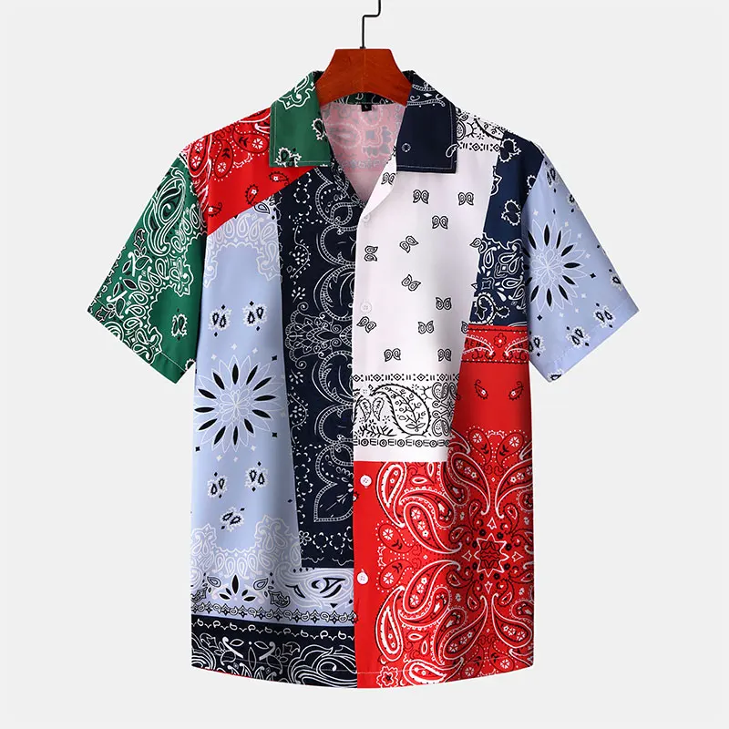 

Harajuku Casual Printed Short Sleeve 2021 Beach Hawaiian Designer Shirts Custom Printing