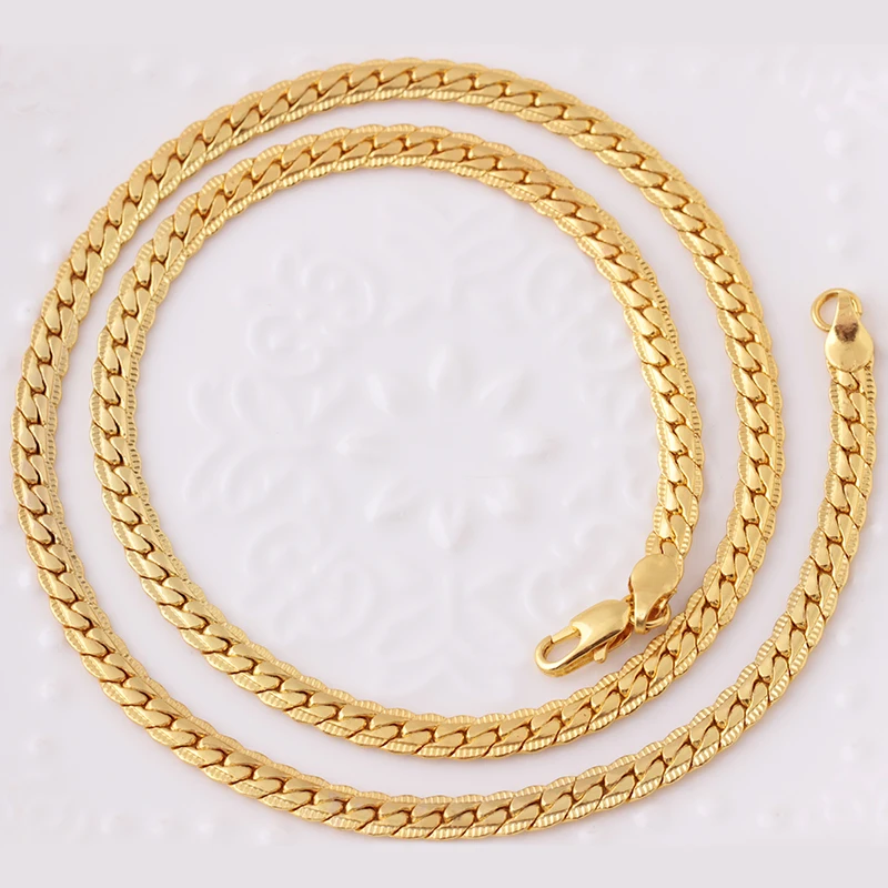 

Amazon aliexpress Hot Sale Simple Plated Gold Chain Necklaces for Women Men Fashion Jewelry Accessories, As photo