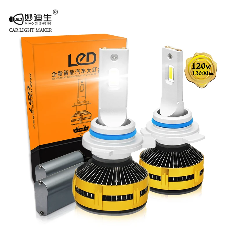 

MiaoDiSheng F100 9012 Auto Car Led Light Headlight 12v High Quality Led Headlight Bulb For Car 120w 12000lm For Universal Car