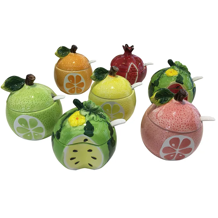 

Wooying New Arrival Cute Fruit-shaped Ceramic Seasoning Jar kitchen accessories Small Practical toy kitchen sets pretend, Multi