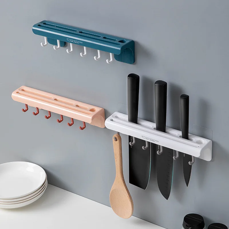 

2021 New Multifunctional Kitchen Shelf Household Free Punching Knife Holder Spoon Shovel Storage Rack Wall-mounted