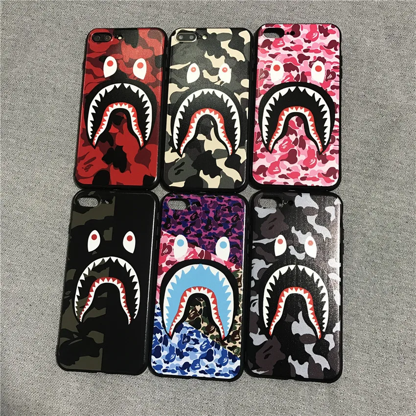 

Camouflage Camo Military Shark Aape Bape Case for Apple for iPhone 12 Mini 12pro 11 Pro XS X XR Max 8 7 6S 6 Plus SE 5S, Colorful