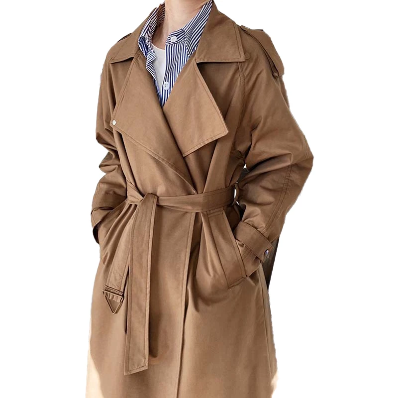 

New design custom pattern designs factory custom made women slim trench coats