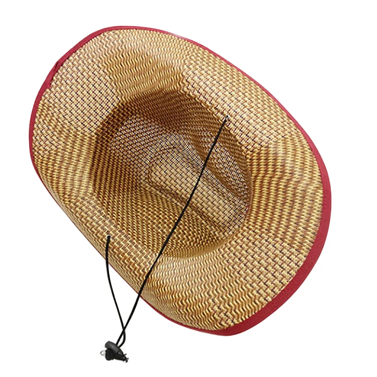 2019 Fashion Summer Unisex Beach Hats Wide Brim Wholesale Raffia Cowboy Straw Hats For Men
