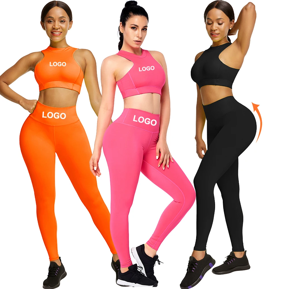 

High Quality Zipper Back Sweat Suit High Waist 2 Pieces Sweat Suit Track Suit Women Sportswear