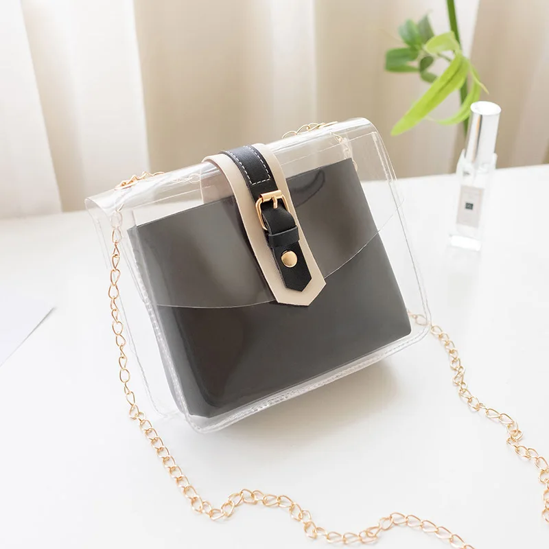 

Casual Transparent PVC Jelly Shoulder bags for Women 2021 Brand Travel Handbags Crossbody Mobile Phone Change Purse Ladies Girl, As the pics