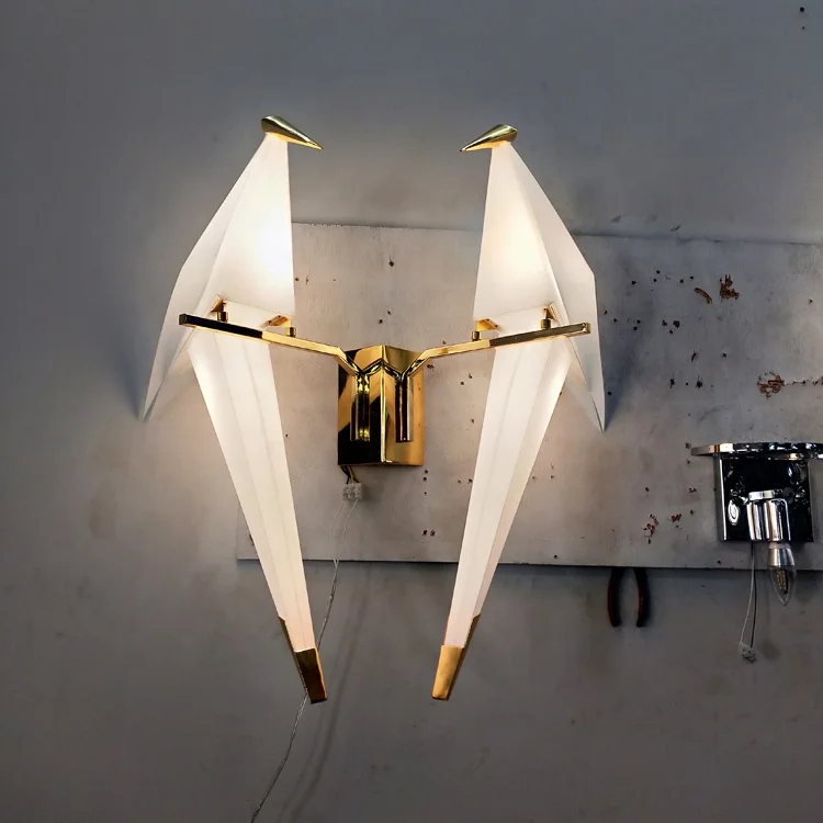 

Creative bird lampshade acrylic LED wall sconce lights for bedroom hotel JY7103