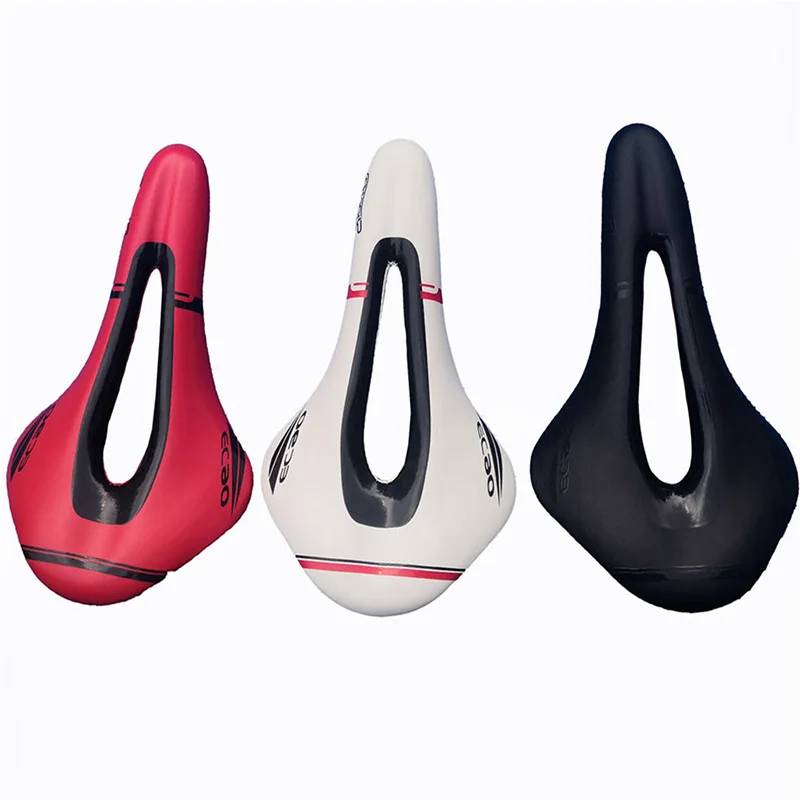

EC90 MTB Bicycle Saddle EVO Artificial Leather Bicycle Comfort Saddles Unisex, Black/white/red