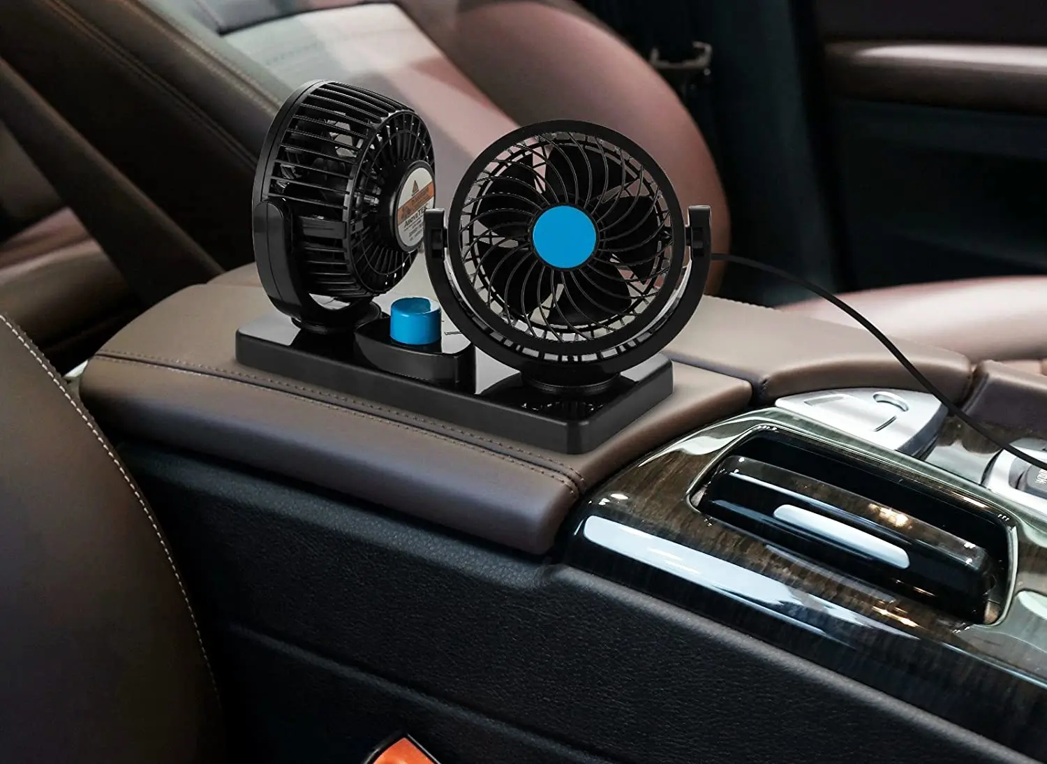 360 Degree Rotatable Auto Fan Dual Head 2 Speed 12V Cooling Air Circulator for Sedan SUV/RV/Boat/Auto Vehicles Electric Car Fan 