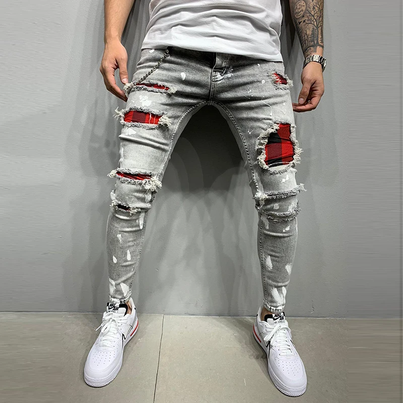 

2021 Factory Wholesale Custom New Fashion Designer Ripped Skinny Denim Slim Men'S Jeans Pants For Men