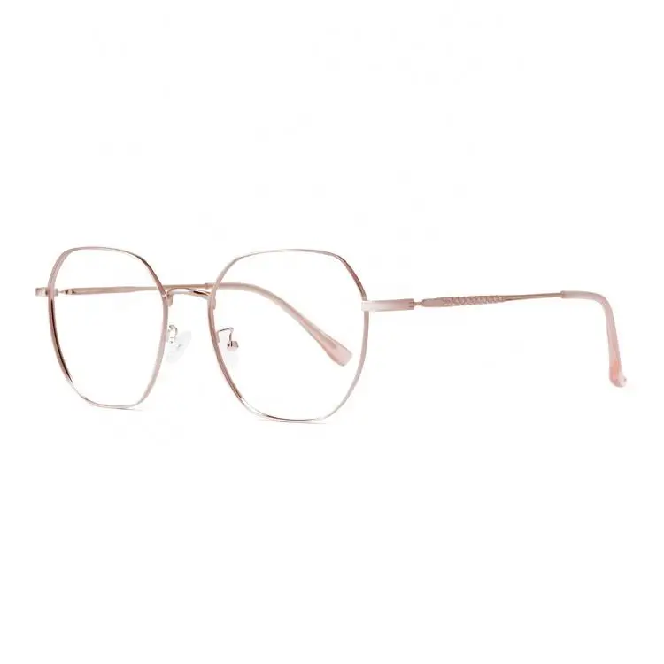 

2021 Newest Custom Design Trendy Wholesale Glasses Frames Optical Women Slim Metal Optical Frame Glasses