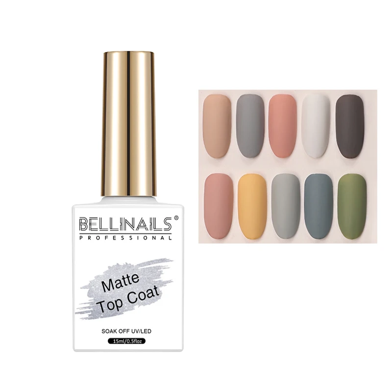 

Bellinails clear matte top coat custom private label nail uv gel polish