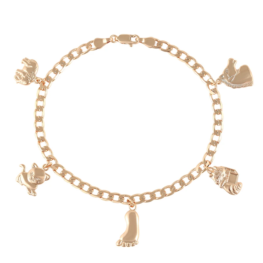 

77106 xuping 18K gold plated Panda Elephant, Cicada Feet Charm Pendant Bracelet C21808274