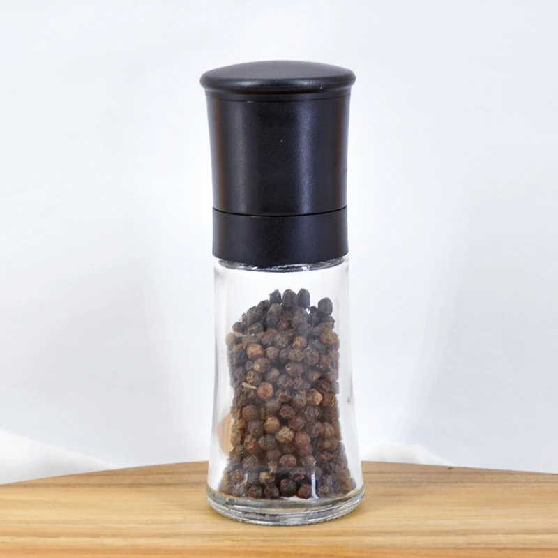 

Amazon Supplier Domestic Manual  Glass Bottles Dry Spice Grinder Plastic Lid Salt and Pepper Grinder, Customer requested