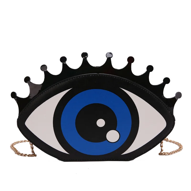 

Bolso ladies mini bag luxury handbags for women 2021 ladies hand bags big eyes trendy women's bags with chains leather handbag, Black