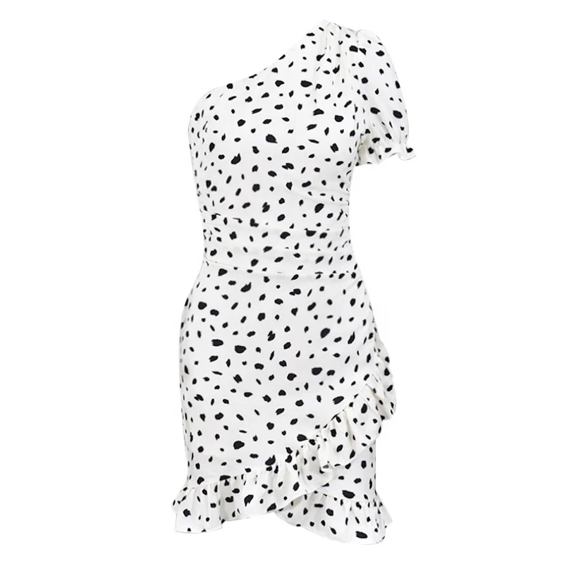 

New Fashion Dpring Ruffled Polka Dot Pleated Dress Skirt