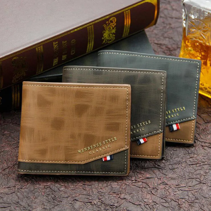 

Wholesale best selling 2021 new short style PU leather men's wallets coin purses for man, 6 colors