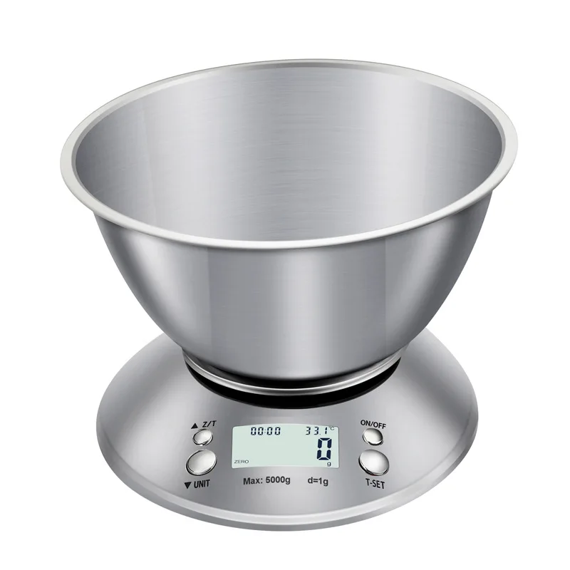 

Hot Sale Household Stainless Steel Smart Kitchen Scale With Bowl Baked Food Gram Scale Precise Electronic Scale