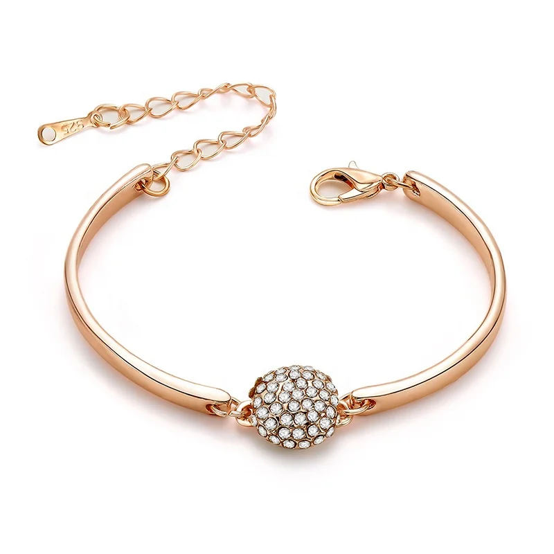 

PUSHI designer charms bracelet half bangle rhinestone bracelet high quality rose gold bracelets