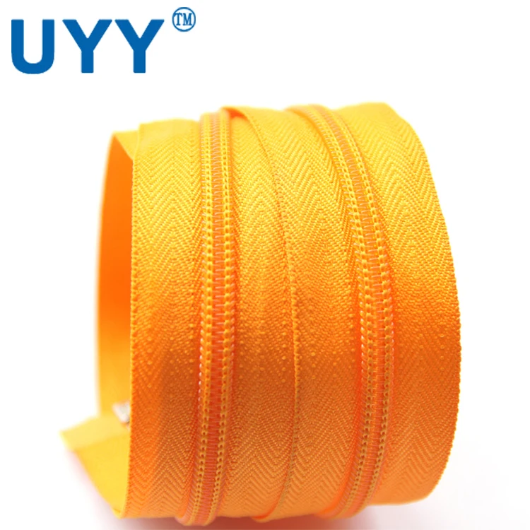 
Auto lock Orange 20 cm Open End 5# Nylon Zipper for Garment and Shoes 